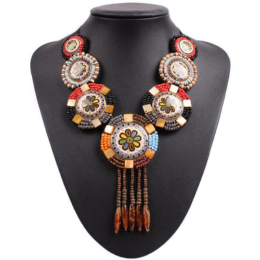 Antique Wood Bead Tassel Jewelry