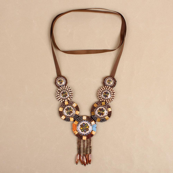 Antique Wood Bead Tassel Jewelry