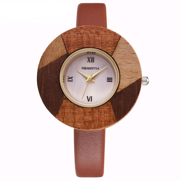 Leather Genuine Wood Watche
