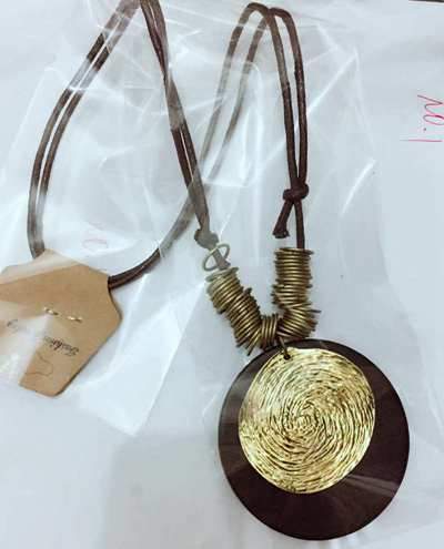 Antique Wooden Alloy Necklace Jewerly